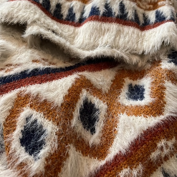 Furry Cardigan with Fair Isle Detail - Picture 2 of 2